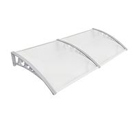 Baiyun Store de porte d'entrée 100 x 300 cm, plaque creuse en polycarbonate de 5 mm, cadre incurvé en plastique PP et barre avant en aluminium, store de fenêtre translucide, porte d'entrée, protection