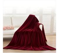 BAIYUNFC Couverture Douillette 70 x 150 cm Chaude et Douce en Couverture en Polaire pour Canapés, Lits, Canapés et Sofas, Vin Rouge