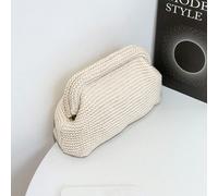 BAIZE Pochette élégante à rayures et blocs de couleurs - Grand sac de maquillage, blanc, durable, sac à main pour femme, sac de plage multifonctionnel pour femme, portefeuille d'été, élégant porte-mon