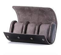 BAIZHONGJIE ÉTui De Montre De Voyage En Cuir,Support De Montre Durable, BoîTe D'Emballage De Montre Pratique Avec Oreiller Amovible,éTui De Rangement Pour Montres,Noir,3slots