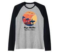 Baja Malibu Baja Norte Mexico Surfeur Vintage Sunset Manche Raglan