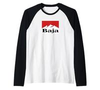 Baja Off-Road Desert Adventure Retro Mountain Logo Parodie Manche Raglan