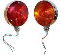 Bajato Ensemble d'éclairage à double face rouge / ambre étanche avec des ampoules 12V compatibles pour la remorque de camion SUV RV Fender STOP Turn Tow