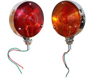 Bajato Ensemble d'éclairage à double face rouge / ambre étanche avec des ampoules 12V compatibles pour la remorque de camion SUV RV Fender STOP Turn Tow