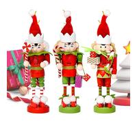 Bajbumgn Décorations de Noël Casse-Noisette | Figurines Casse-Noisette Bureau 13 cm | Lot De 3 Ornements Déco pour Cheminée Bibliothèque Arbre De Noël Mur Bureau Centre De Table