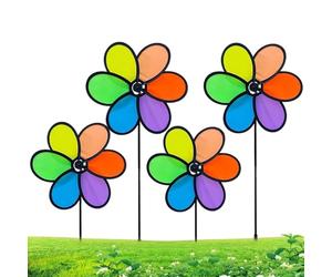 Bajbumgn Girouette Décorative, Éléments Décoratifs Animés, 4 Girouettes Arc-en-Décoration Florale pour Pelouse Arrière-cour Balcon Aire de Jeu Cour Extérieure