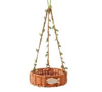 Bajbumgn Nid d'Oiseau pour Cage - Cabane de Nuit pour Oiseaux | Vannerie Imitée Vintage Respirante Tissée Main pour Lori Canari Mâchonnement Dodo Fourragement Escalade Intérieur Extérieur