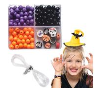 Bajbumgn Perles Halloween Pour Bracelets - Perles pour Bijoux à Thème Halloween | Set d'Artisanat Festif pour Débutants et Adultes Créateurs de Bracelets et Porte-Clés