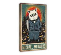 BAJHTGHG Poster amusant sur toile Halloween tueur de chat 60 x 90 cm