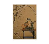 BAJHTGHG Poster sur toile avec motif grenouille et musicien - Décoration de chambre à coucher - 40 x 60 cm