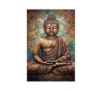 BAJHTGHG Poster sur toile Bouddha méditation, décoration de chambre à coucher, cadeau 60 x 90 cm