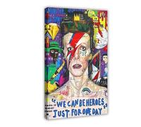 BAJHTGHG Poster sur toile David Bowie Graffiti pour décoration de chambre à coucher, cadeau 40 x 60 cm