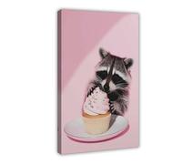BAJHTGHG Poster sur toile représentant un cupcake raton laveur 30 x 45 cm