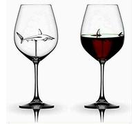 BAJIE Coffee Cupbuilt-in Shark Red Wine Glass-Handmade Crystal for Party Flutes Glass Height 21Cm
