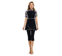 BaJooruly Rash Guard Maillot de Bain à Manches Courtes Surf Costume Modeste Maillots de Bain pour Femmes Burkini Maillots de Bain modestie Maillot de Bain (XL,J1)