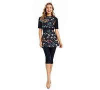 BaJooruly Rash Guard Maillot de Bain à Manches Courtes Surf Costume Modeste Maillots de Bain pour Femmes Burkini Maillots de Bain modestie Maillot de Bain (4XL,J2)