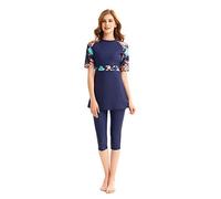 BaJooruly Rash Guard Maillot de Bain à Manches Courtes Surf Costume Modeste Maillots de Bain pour Femmes Burkini Maillots de Bain modestie Maillot de Bain (4XL,J5)