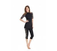BaJooruly Swimming Costume Burkini Swimwear for Womens Modest Short Sleeve Swimsuit Surfing Suit Swimming Beachwear(L,J8)