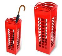 BAKAJI 2816638 Porte-parapluie carré en fer avec cabine téléphonique londonienne Rouge 49 x 15,5 cm