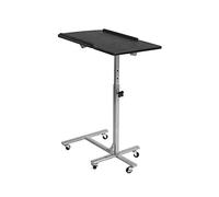 BAKAJI 2829373 Table Basse Porte-Ordinateur Portable avec roulettes, Noir, Hauteur réglable 60 x 40 x 70/90 cm