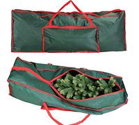 BAKAJI 2831547 Sapin de Noël, Tissu Polyester avec revêtement en PVC, Rouge Vert, Taille Unique