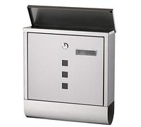Bakaji 2832143 Boîte aux Lettres Murale en Acier Inoxydable avec Fermeture t Porte journalière