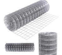 BAKAJI 8054143002676 soudé 150 cm Grillage électrosoudé, Hauteur, Longueur 25 m, Maille 50 x 75 mm, galvanisé, pour clôture et Cages, Animaux en métal, Jardinage, Bricolage, Gris