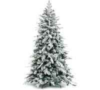 BAKAJI Arbre de Noël Arctique enneigé Super épais, très Plein, Branches pin floqué, décoration de Noël Blanche, Montage Simple, Ouverture Parapluie, très épais (180 cm)