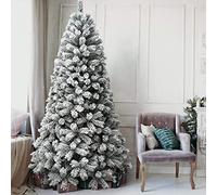 BAKAJI Arbre de Noël Royal Super touffu Pin Vert Enneigé Base Croix en Fer Pliant Haute qualité Branches avec Neige Montage Facile Ouverture Parapluie (210 cm)