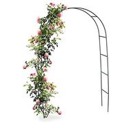 BAKAJI Arche De Jardin Support pour Roses Plantes Rampantes en Métal 140 x 35 x 240H Couleur Vert Foncé