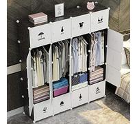 Bakaji Armoire Armoire Modulaire 20 Cubes avec 4 Portes Cintre 8 étagères Modulaire Mobile Gain de Place Organisateur de Stockage Casier à Vêtements Portable Maison Design Moderne
