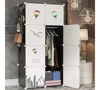 Bakaji Armoire Armoire Modulaire 8 Cubes avec Accroche-Porte 5 Étagères Sectionnel Mobile Modulaire Gain de Place Organisateur de Stockage Casier à Vêtements Portable Maison Design Moderne