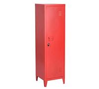Bakaji Armoire de vestiaire en métal avec fermeture à clé, 3 compartiments intérieurs, dimensions 138 x 38,5 x 38,5 cm (rouge)