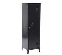 Bakaji Armoire vestiaire métallique à casiers verrouillables en métal, porte avec fermeture à clé, 3 compartiments intérieurs, dimensions 138 x 38,5 x 38,5 cm, noir