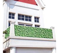 BAKAJI Bâche de Protection pour Garde-Corps pour Balcon, Dimensions 600 x 90 cm, en Tissu PVC, Crochet à œillets, Corde 24 m Incluse (Edera)