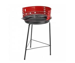 Bakaji Barbecue à charbon charbon barbecue en métal avec paravent grille ronde diamètre 33 cm