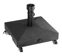 BAKAJI Base pour Parasol de Jardin, remplissable, 4 Roues et Freins, résine de Forme carrée, Support parasols 38/48 mm, capacité 16 l d'eau pour extérieur, Bar, Restaurant (carré avec Roues)