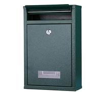 Bakaji Boîte aux Lettres Murale en Acier Inoxydable pour courrier extérieur avec Fermeture à clé (Vert)