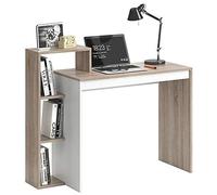 BAKAJI Bureau avec bibliothèque 4 étagères, Table de Travail, Porte Ordinateur Structure et Plateau en Bois MDF décoration Maison Bureau Chambre Dimensions 110 x 90 x 40 cm (chêne)