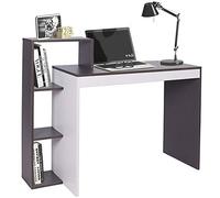 BAKAJI bibliothèque 4 étagères Table Porte pc Ordinateur Bois Maison Bureau Gris, Grigio, Unica