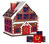 BAKAJI Calendrier de l'Avent de Noël en bois avec 24 tiroirs numérotés pour surprise, décorations de Noël, maison