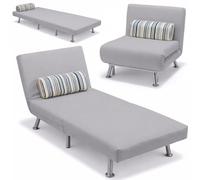 Bakaji canapé Fauteuil lit 1 Place Simple Structure en métal revêtement en Coton rembourré à Dossier inclinable 5 Positions Dimension 75 x 70 x 75 cm