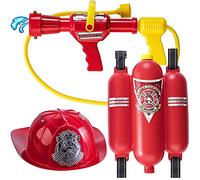 Bakaji Casque Pompiers Chapeau Pompiers Pompiers Jouet pour Enfants avec Hydrant Extincteur Eau Réservoir Jeu