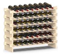 BAKAJI Cave à vin en Bois avec 48 Compartiments Porte-Bouteilles de vin, Champagne, Porte-Bouteille de Terre, Cave d'angle Bar pour Salon, Cuisine, bistrot, Restaurant 90 x 30 x 81 cm