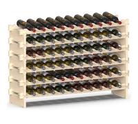 BAKAJI Cave à vin en Bois avec 60 Compartiments Porte-Bouteilles de vin, Champagne, Porte-Bouteille de Terre, Cave d'angle Bar pour Salon, Cuisine, bistrot, Restaurant 110 x 30 x 80,5 cm