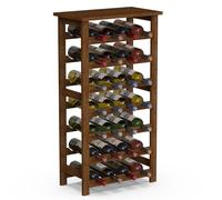 BAKAJI Cave à vin en Bois Bambou avec 28 Compartiments pour vin Champagne, Porte-Bouteille de Terre, Cave pour Coin Bar, salon, Cuisine, bistrot, Restaurant, 47 x 29 x 93,5 cm (nois)