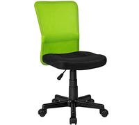 BAKAJI Chaise de Bureau de Chambre pivotante en Tissu Filet Hauteur réglable avec roulettes (Noir Vert)