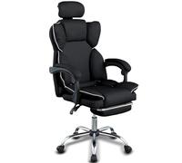 BAKAJI Chaise de Bureau Ergonomique avec roulettes pivotantes à 360°, Fauteuil de Jeu de Bureau avec Assise rembourrée à Haute densité, Dossier inclinable et Levage réglable à gaz