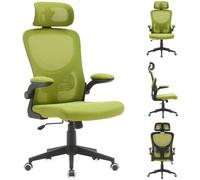 BAKAJI Chaise de Bureau, Nylon, Vert, 56 x 116-126 cm
