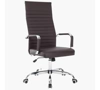 BAKAJI Chaise De Bureau Ergonomique Milano en Similicuir I Fauteuil De Bureau Réglable en Hauteur Pivotant Piètement Mécanisme A Bascule Intégré, Couleur: Marron, 65 x 109-119 cm